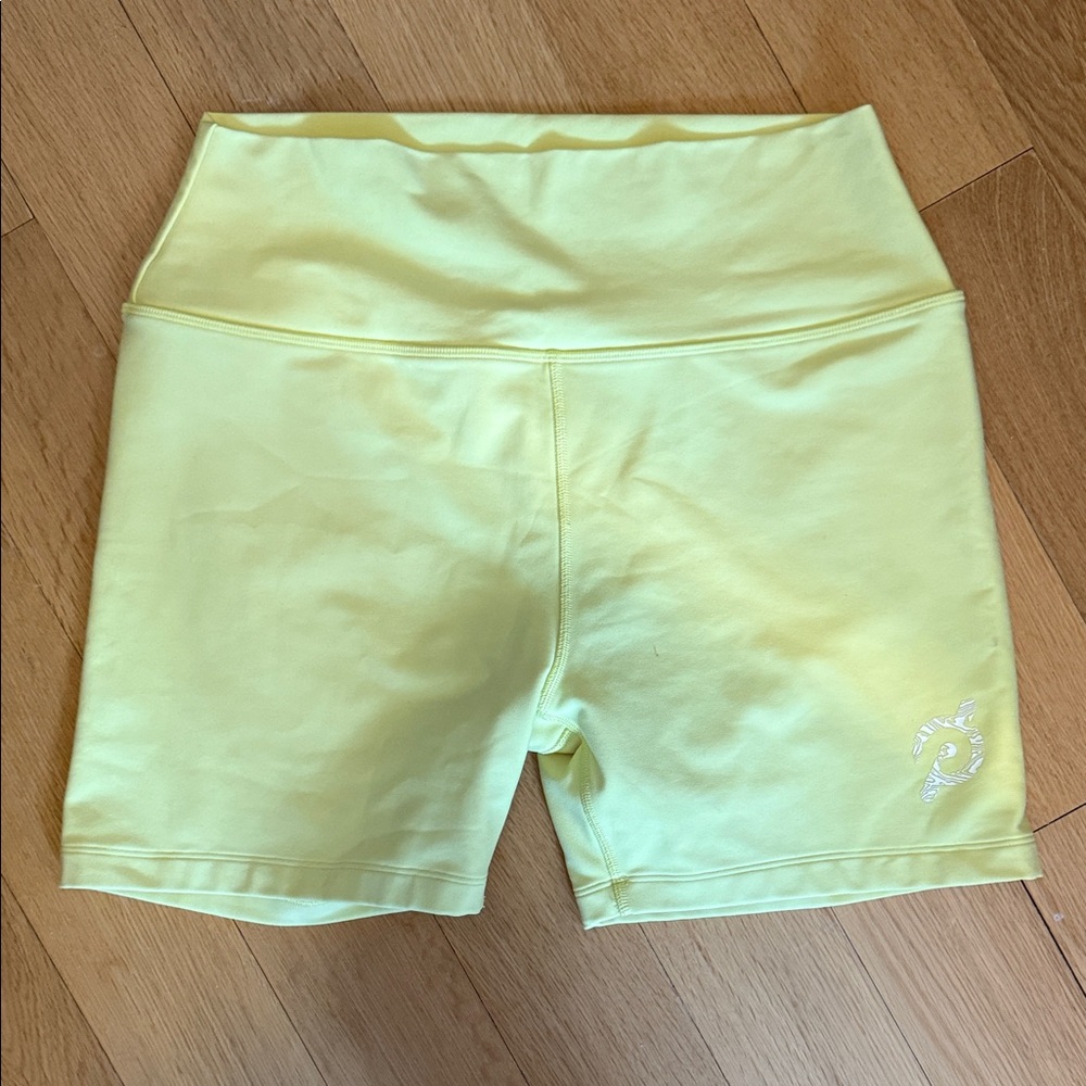 Peloton Neon Green/Yellow High-Waisted Women's Shorts